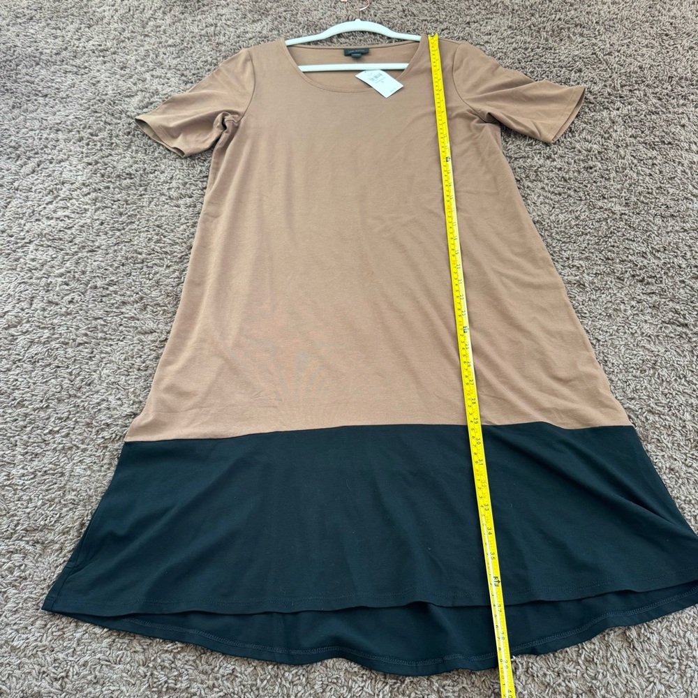J Jill Wearever Collection Tan Black Colorblock A Line Tee Dress S NEW $89 - Picture 6 of 12